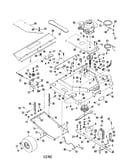 Engine/mower deck/hitch/wheel