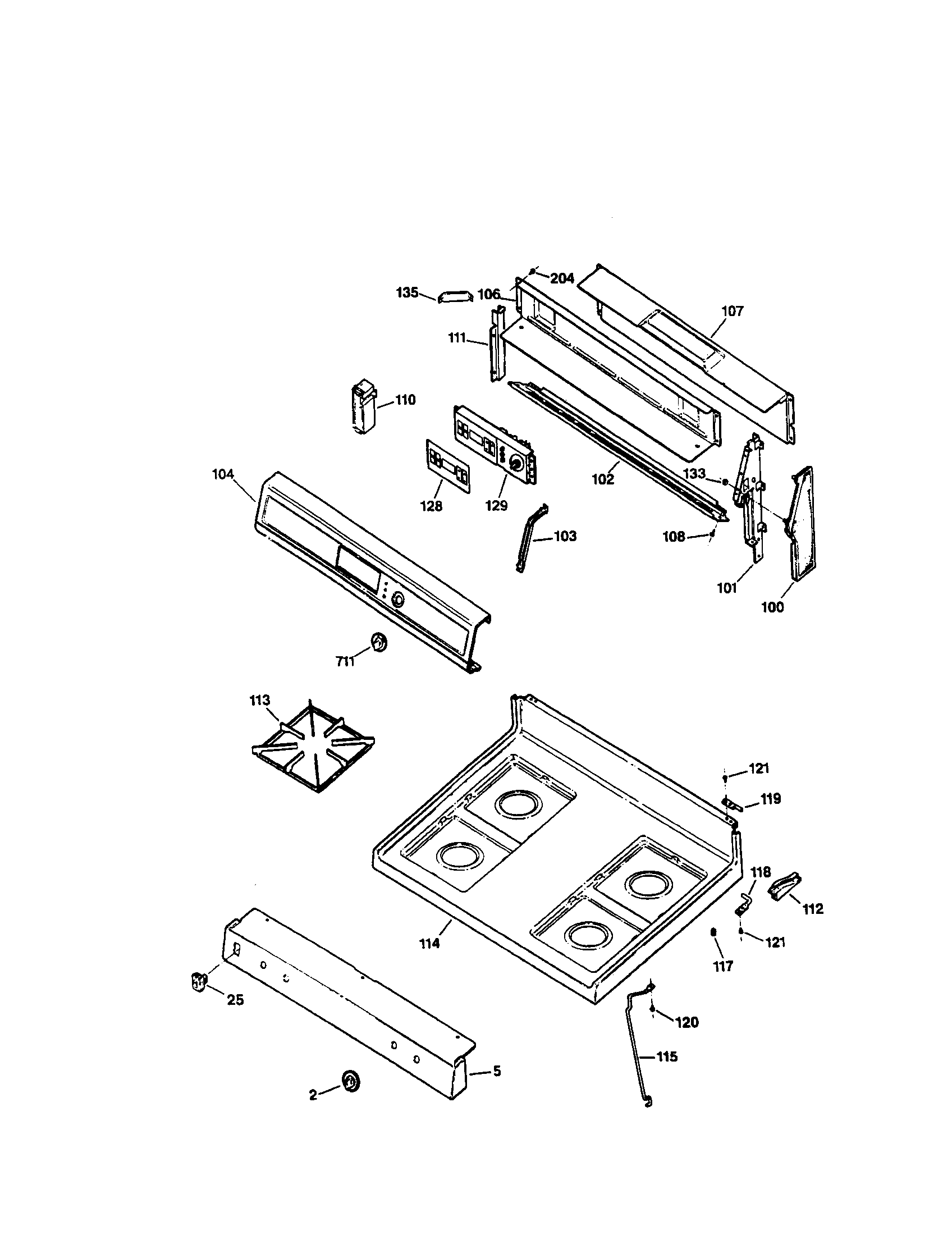 CONTROL PANEL & COOKTOP