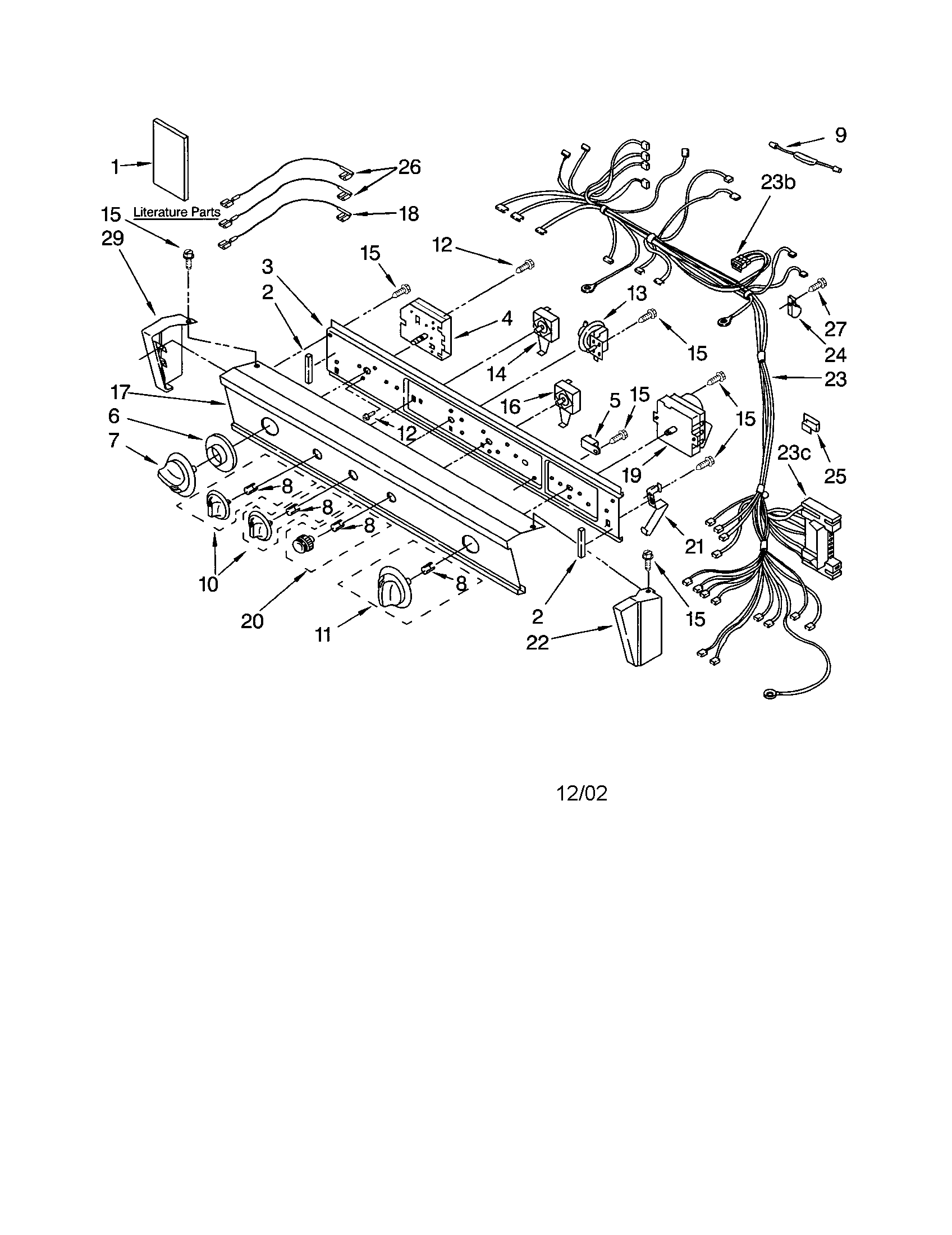 WASHER/DRYER CONTROL PANEL