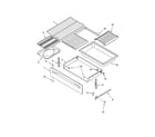 Whirlpool GR458LXLT0 drawer and broiler diagram