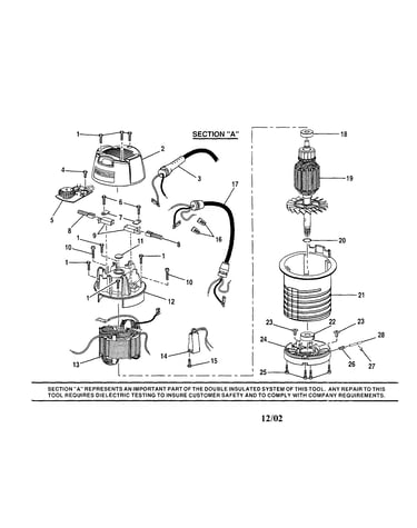 Top cap/cord/motor housing