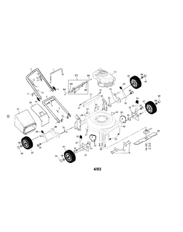 Engine/housing/wheels/bag