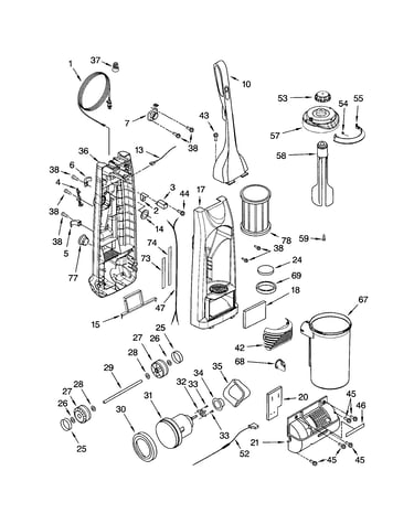 Dust compartment and motor