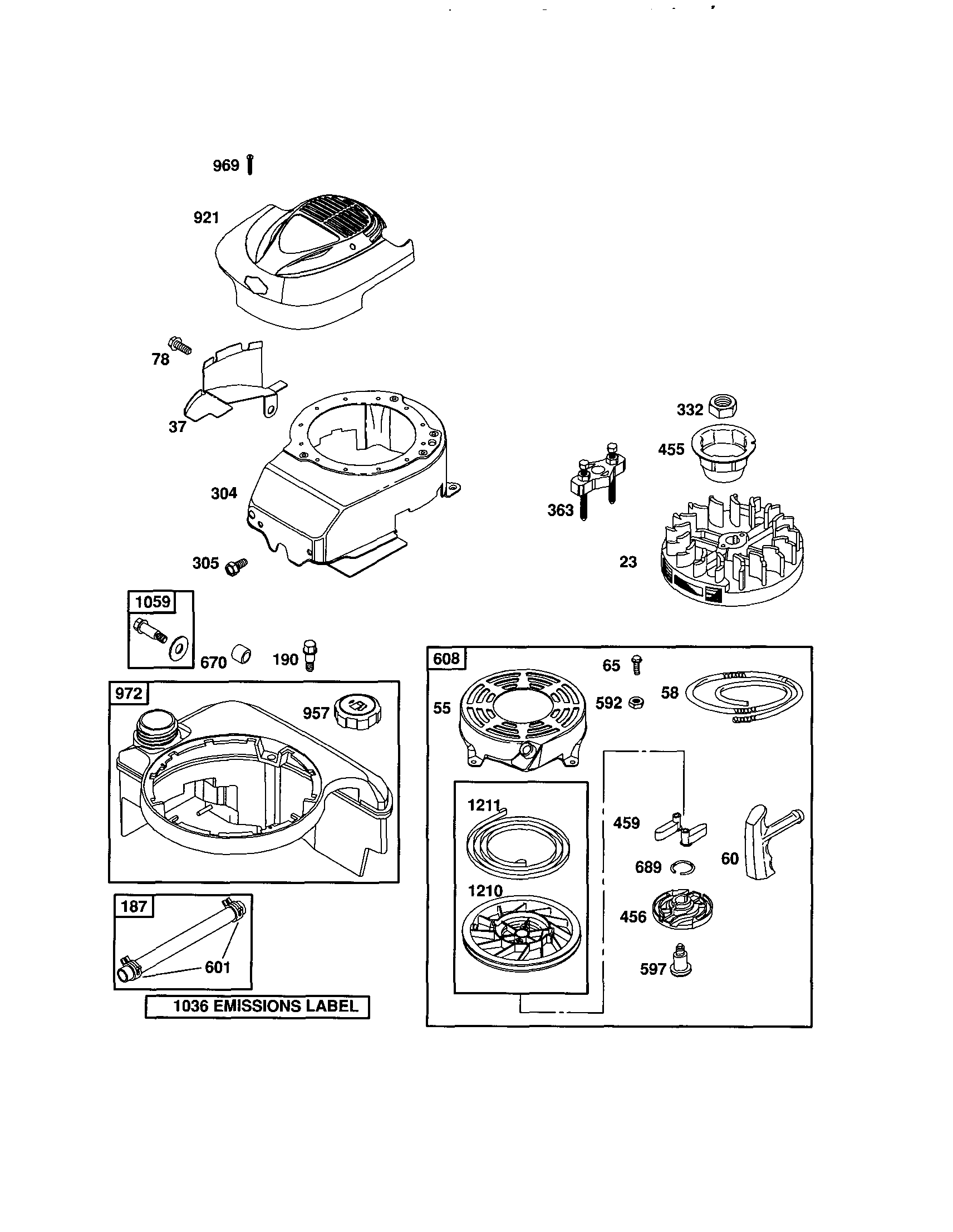 Starter-rewind/housing-blower