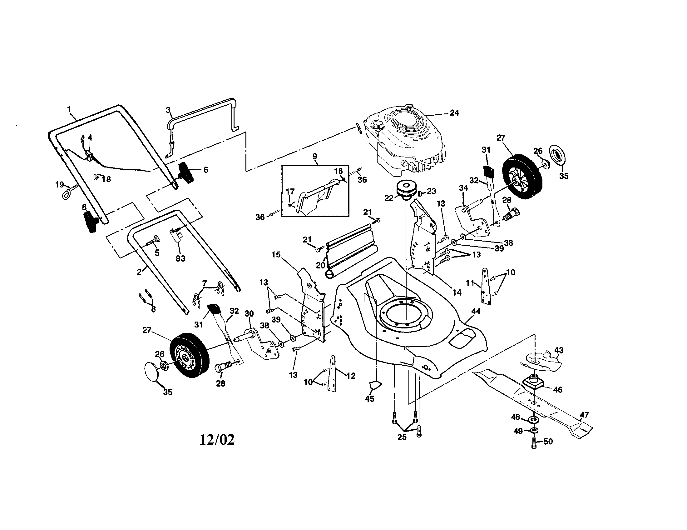 Engine/housing/handles