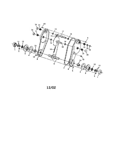 Tine shaft/chain/bearing