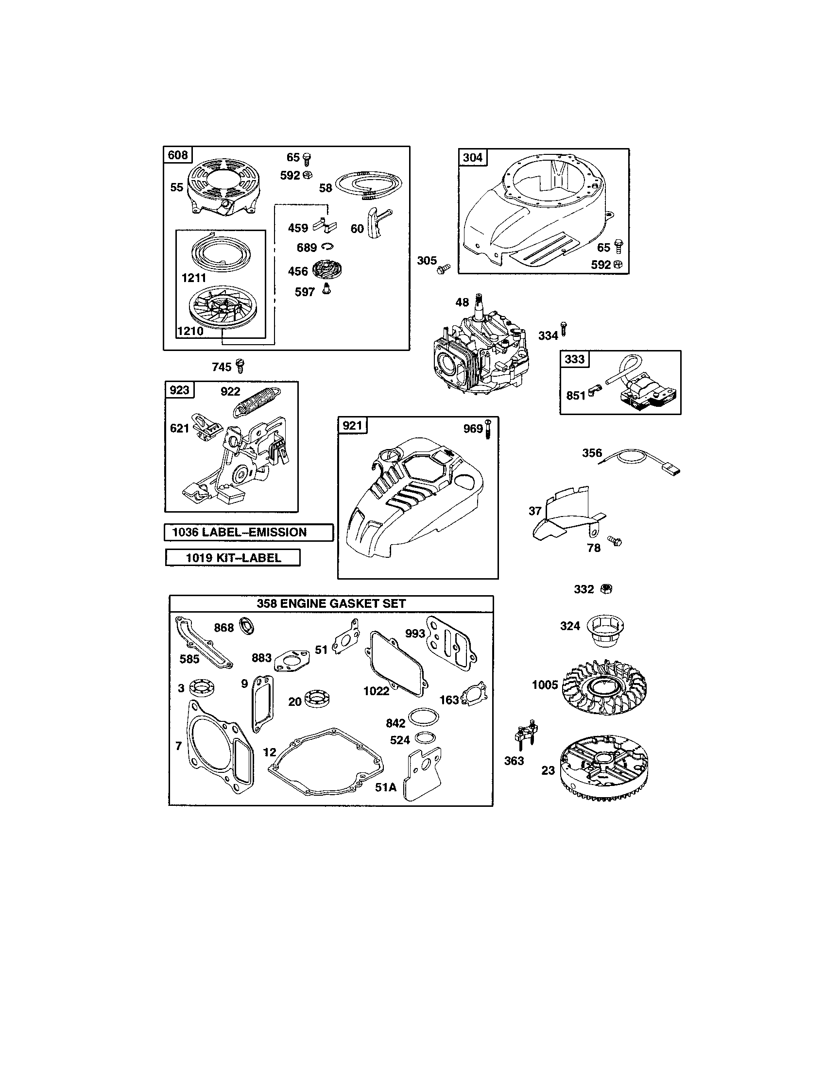 Starter-rewind/short block