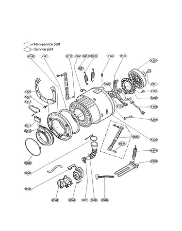 Drum and tub assembly