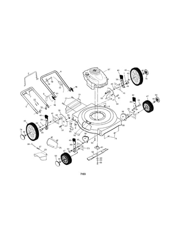 Engine/housing/wheels/bag