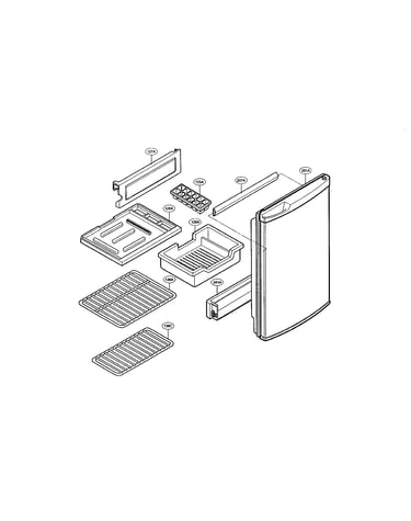 Door and shelves