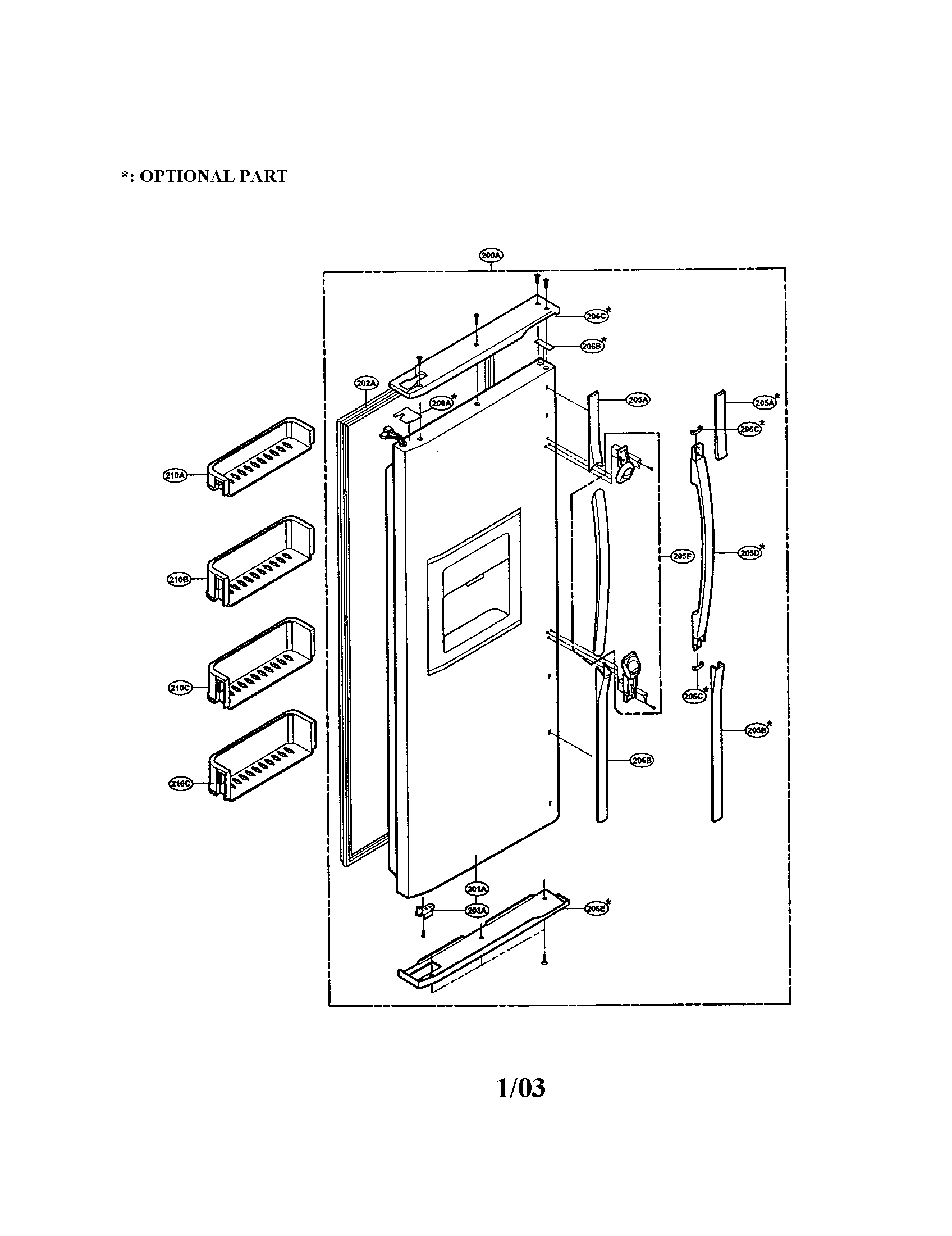 Freezer door