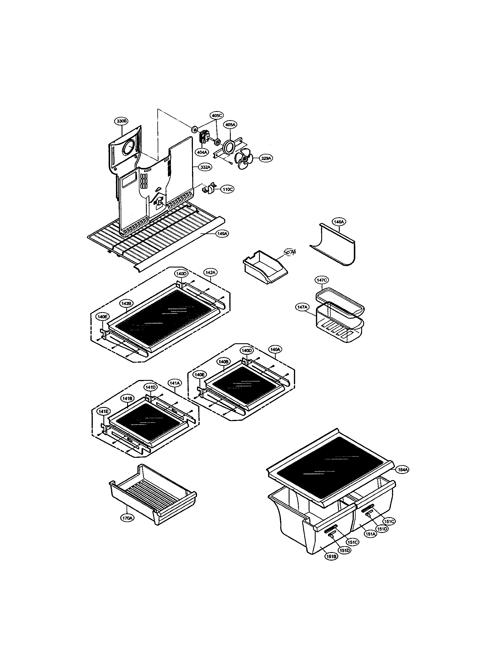 Shelves and fan
