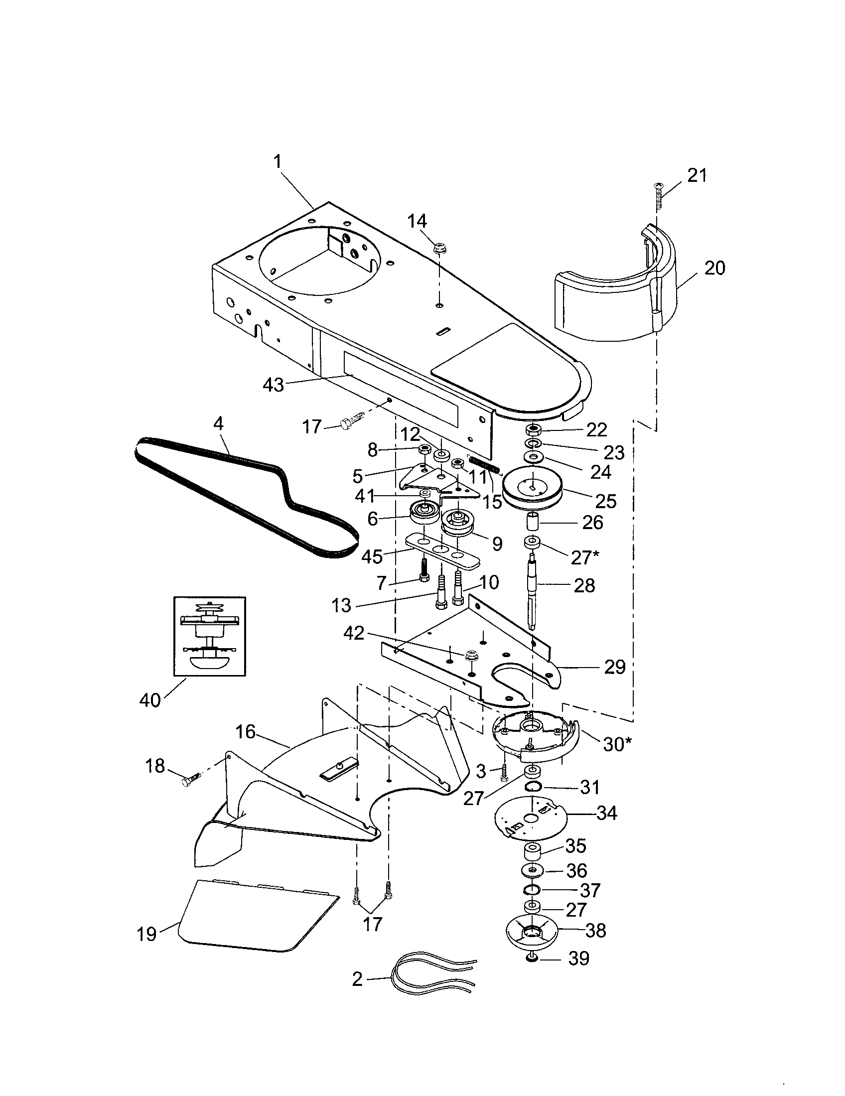 Chassis/belt/shield