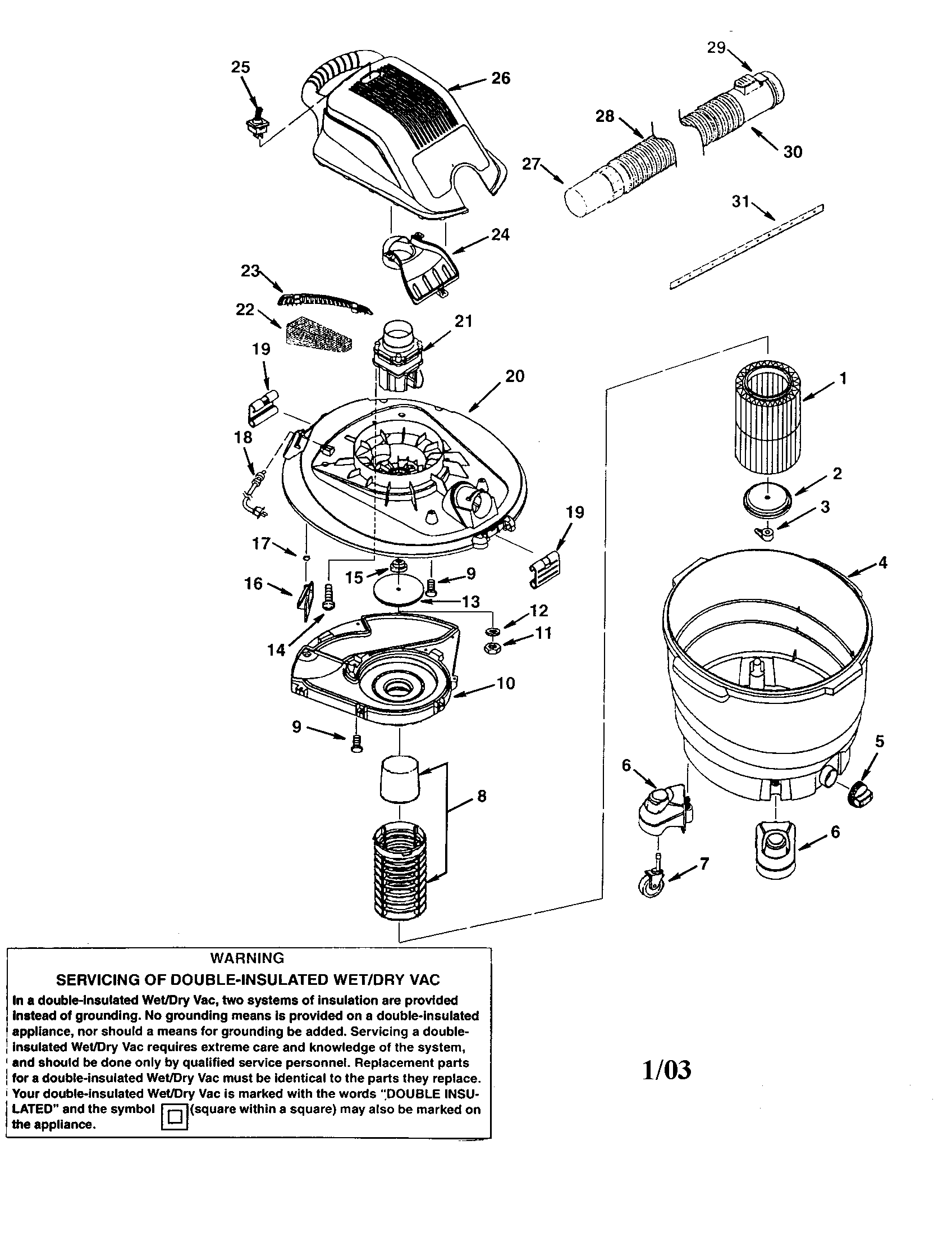 Drum/lid/motor/hose