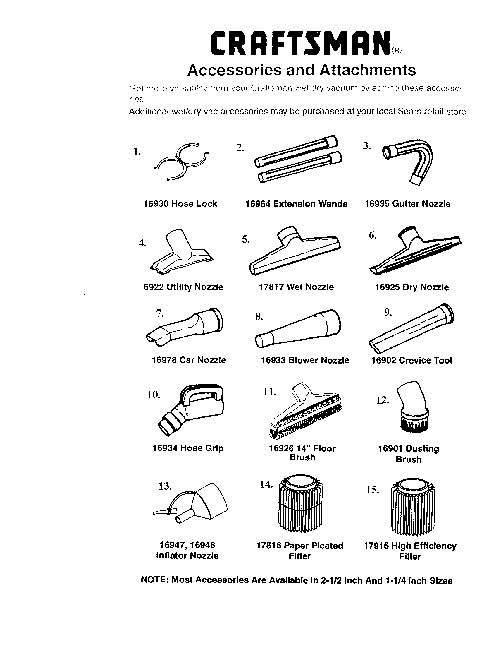 ACCESSORIES AND ATTACHMENTS