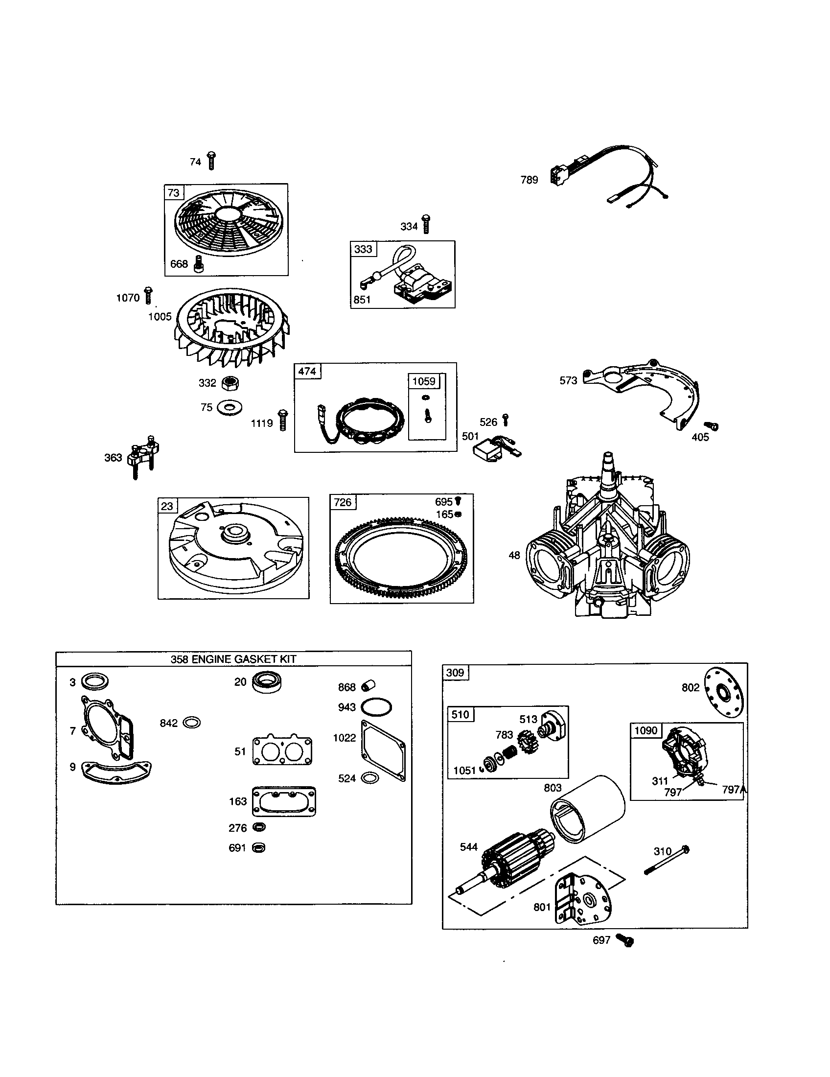 Short block/motor-starter
