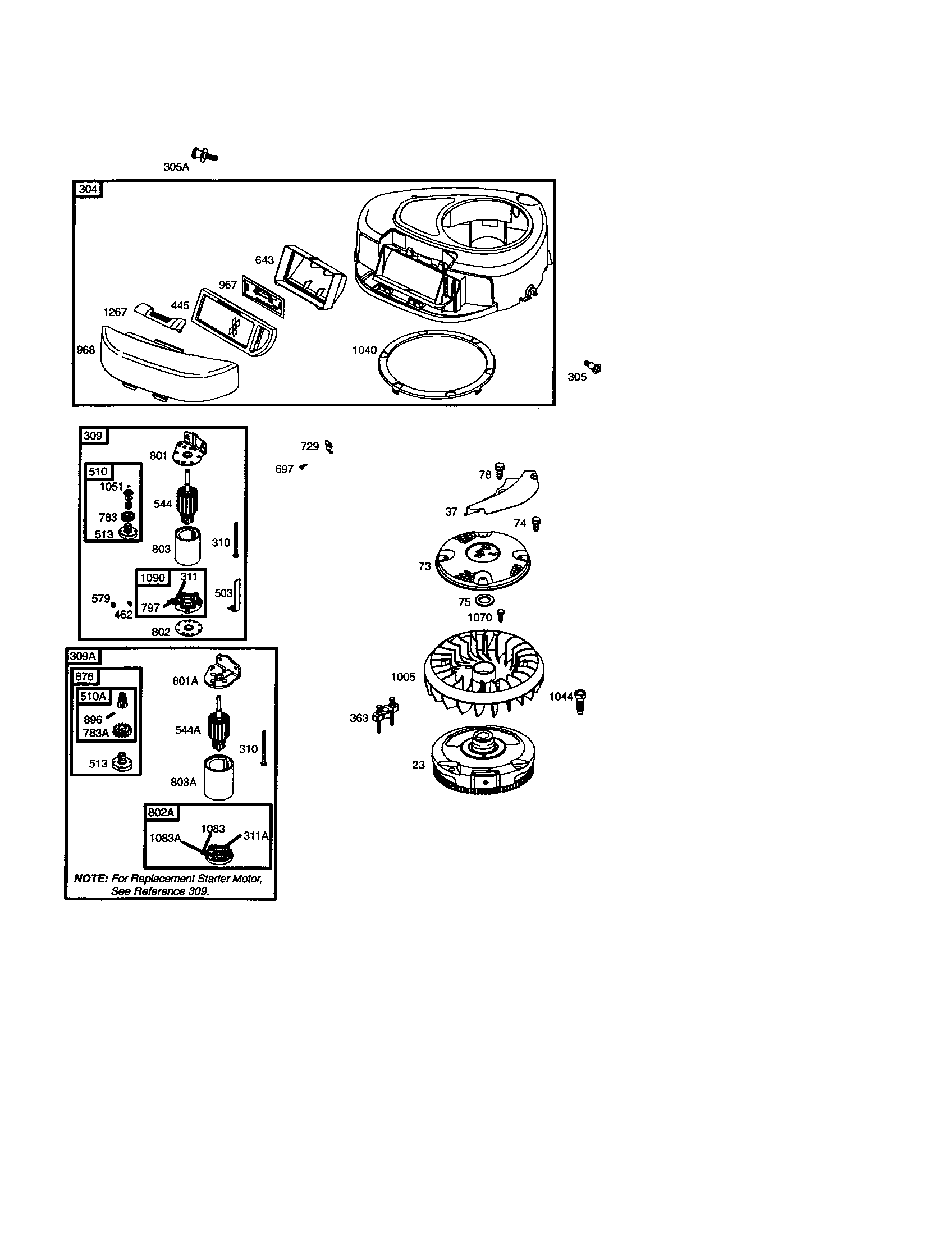 Housing-blower/flywheel