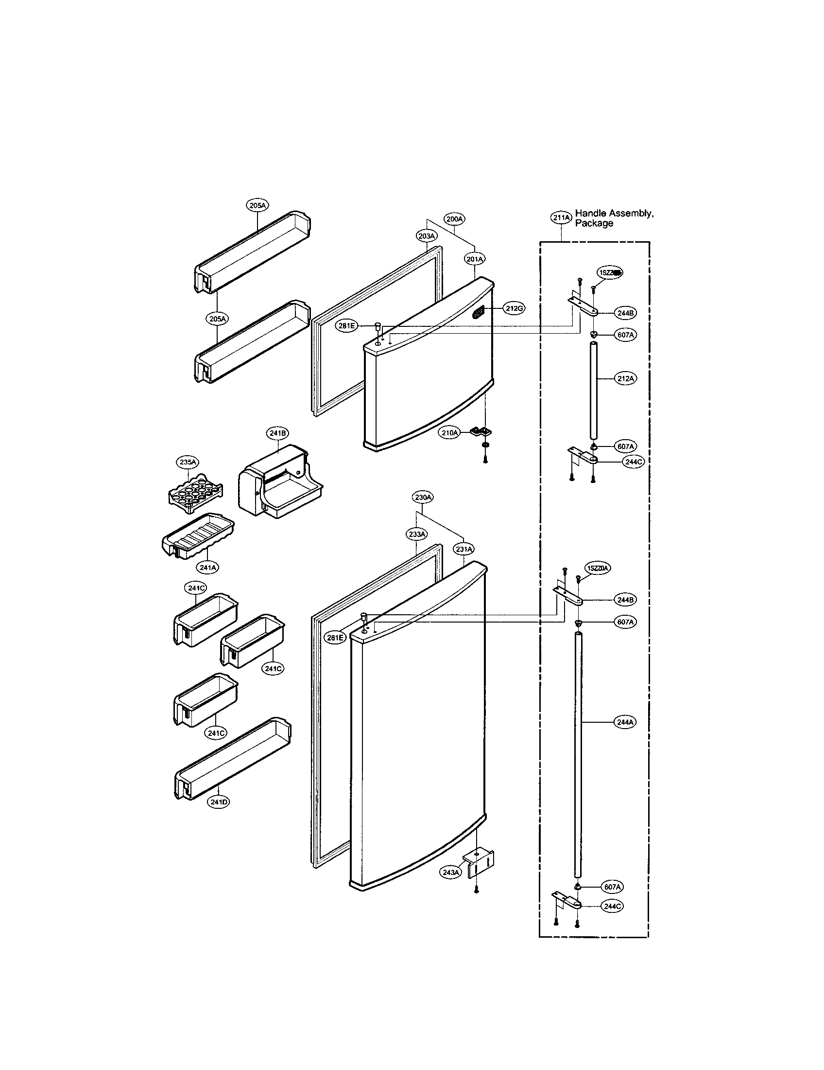 Door and shelving