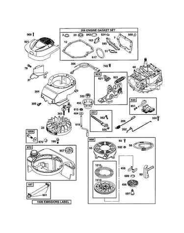 Short block/rewind-starter