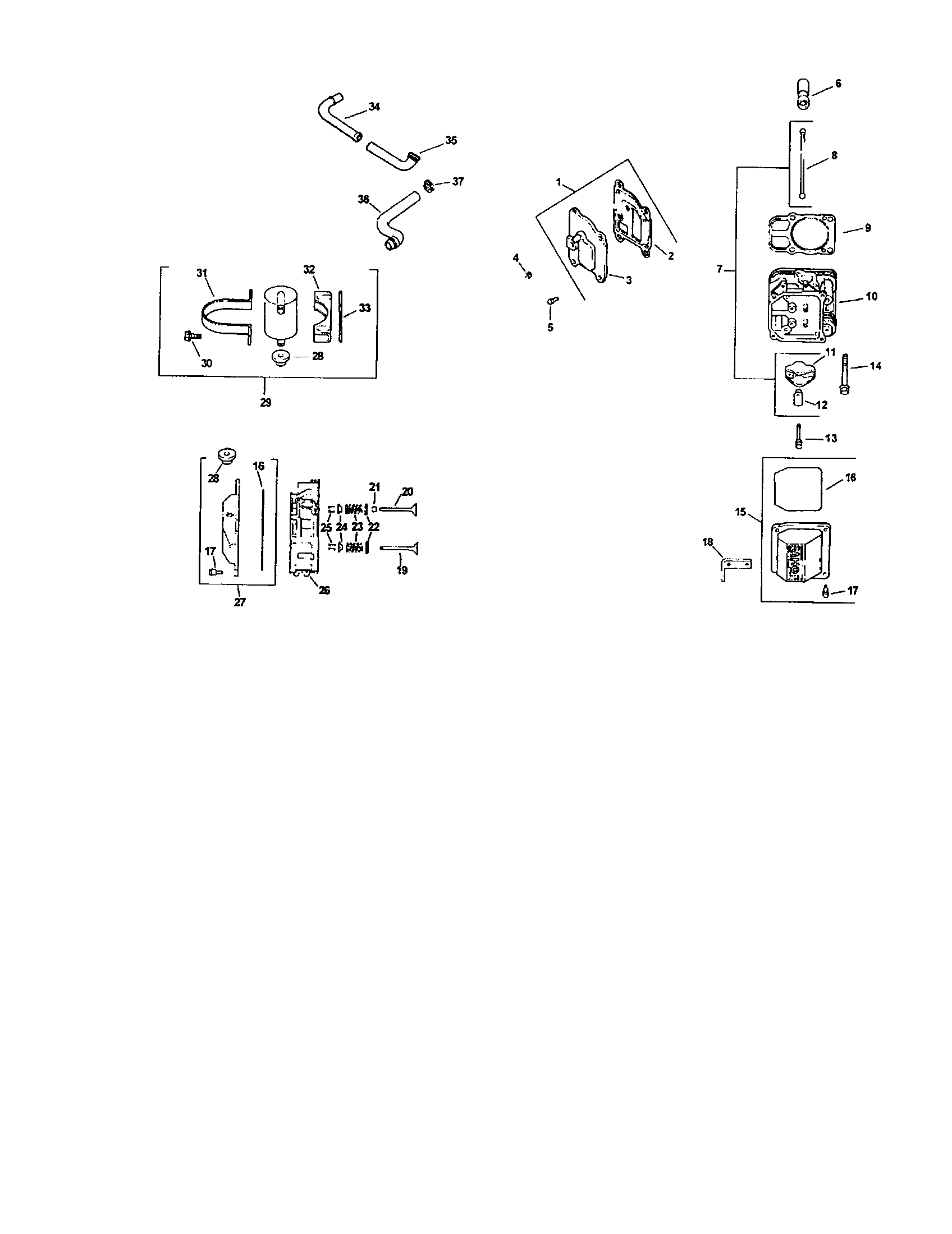 Cylinder head/valve/breather
