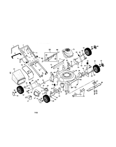 Engine/housing/handle/bag