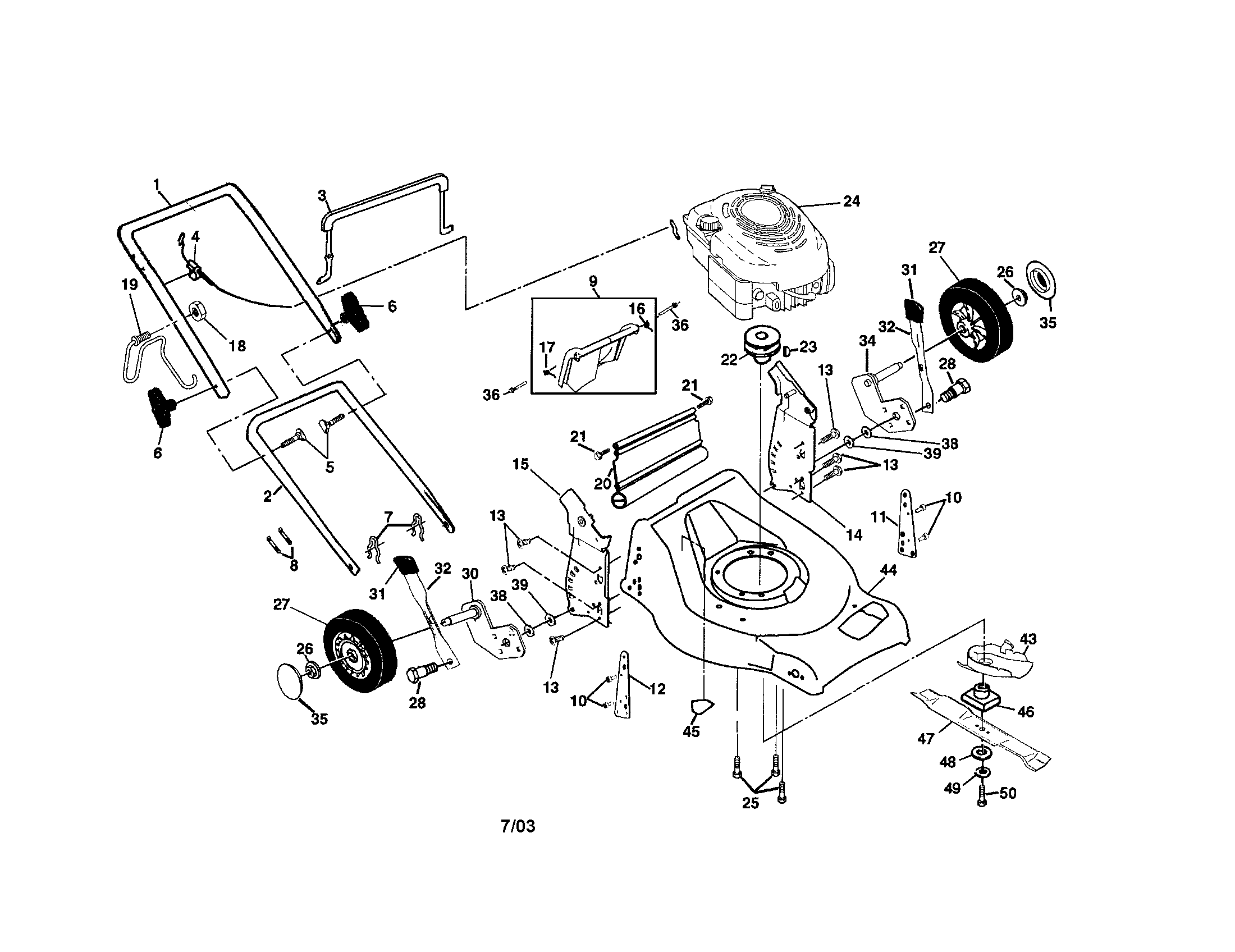 ENGINE/HOUSING/HANDLE