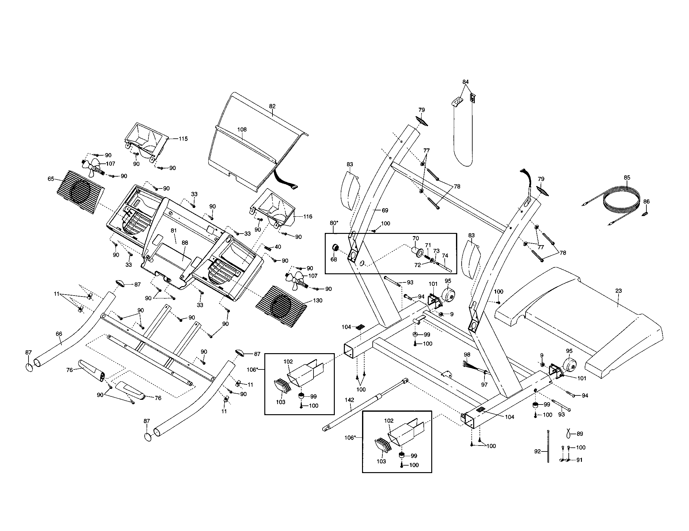 Console/handrail/motor hand