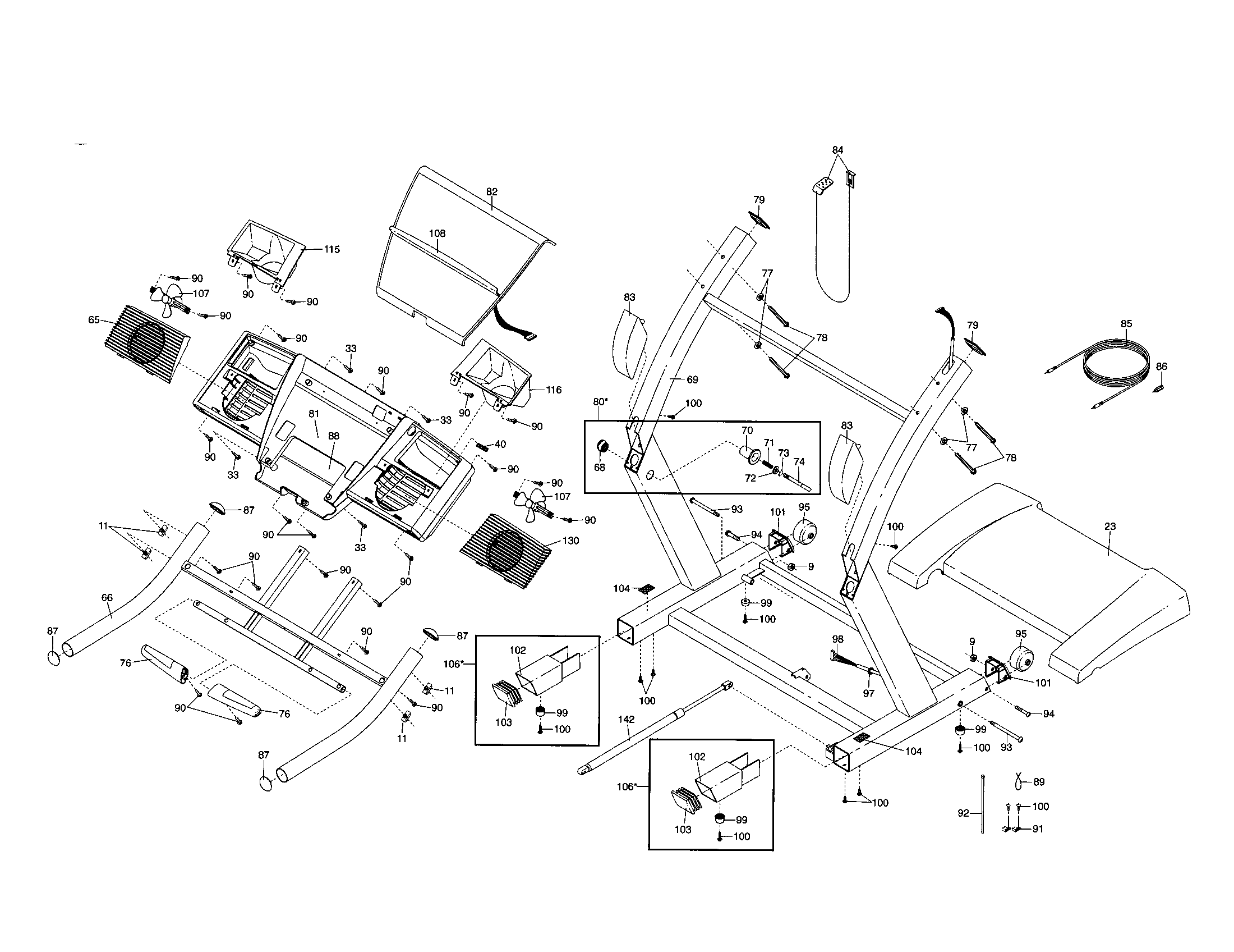 Console/handrail/motor hand