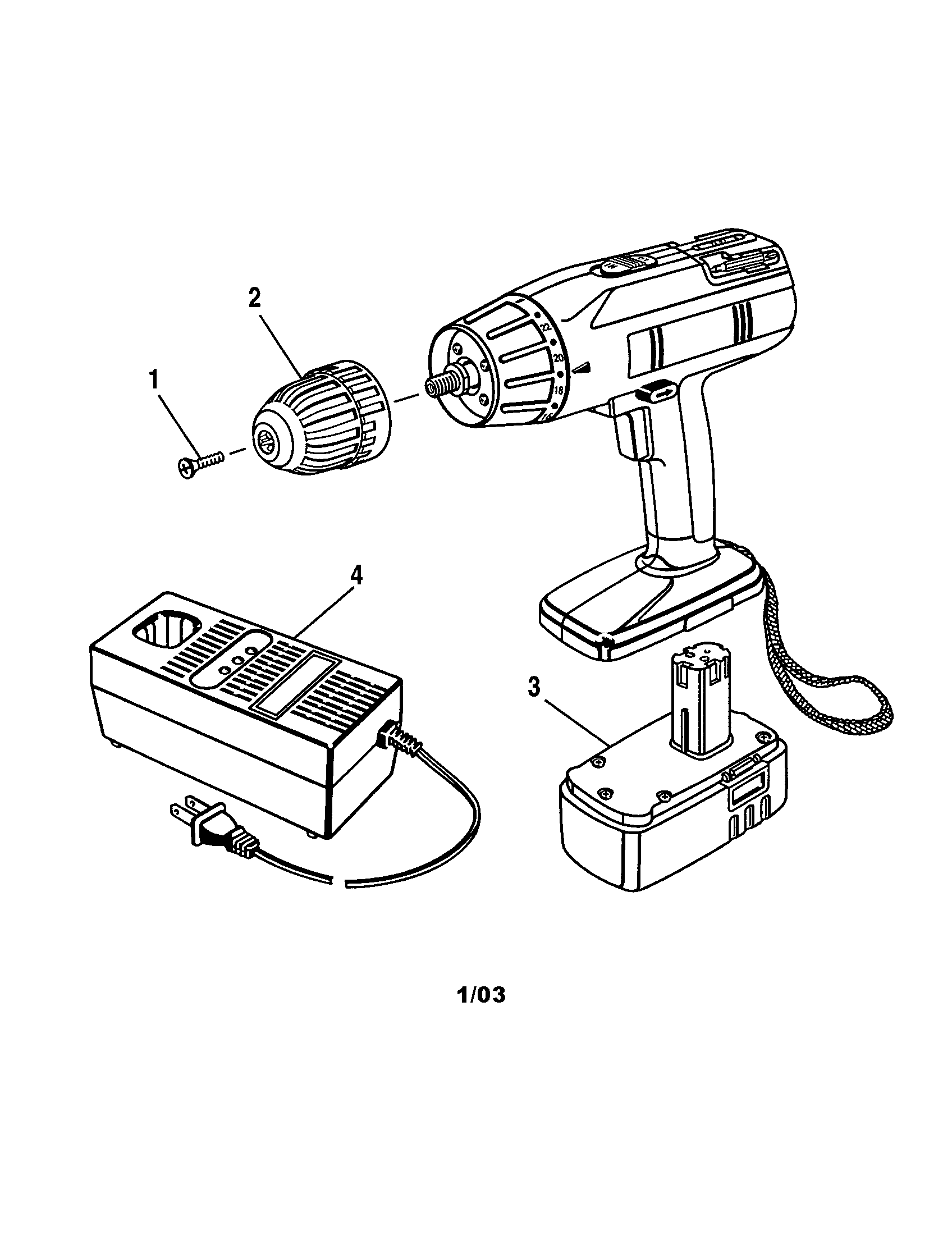 Chuck/battery pack/charger