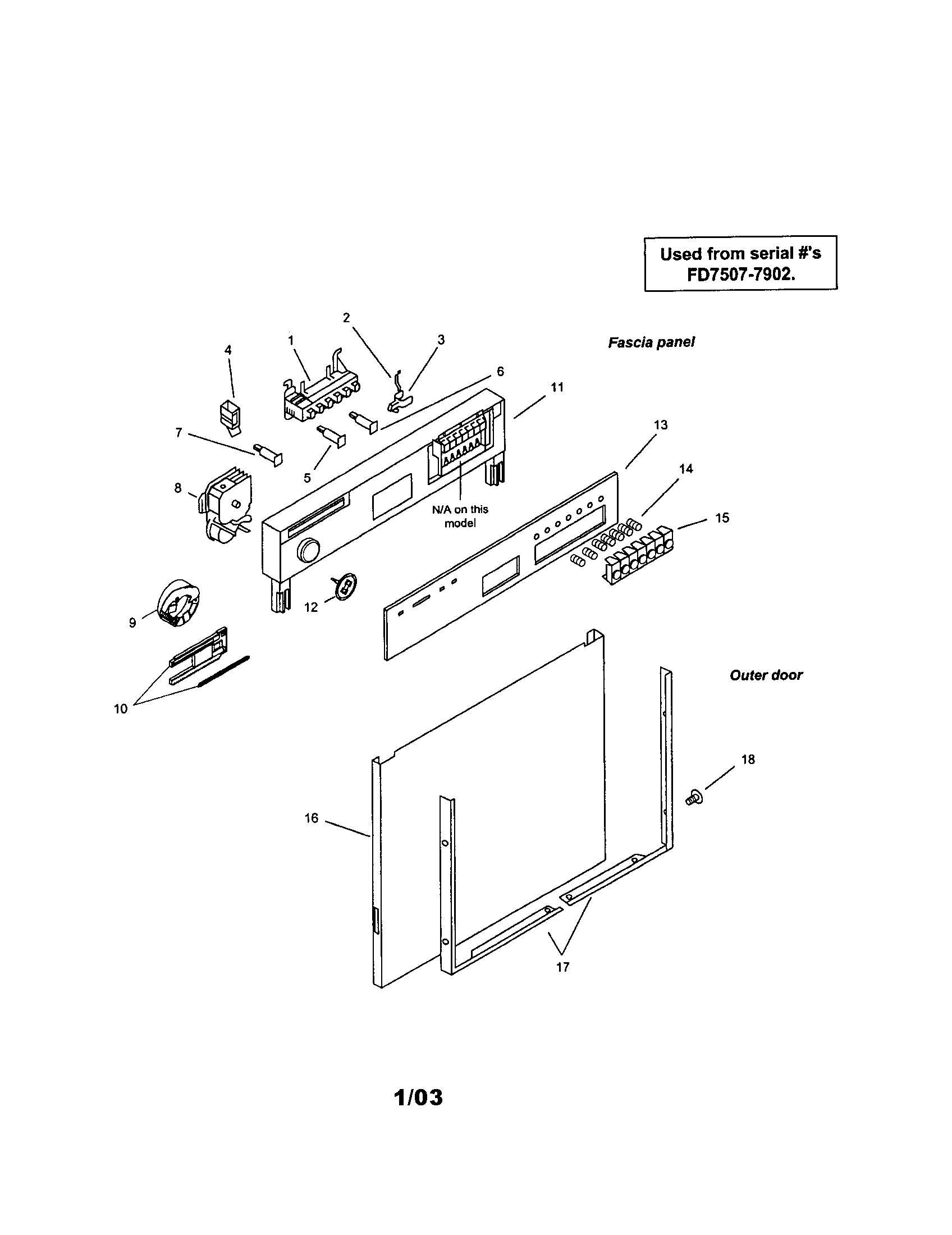 Fascia panel and outer door