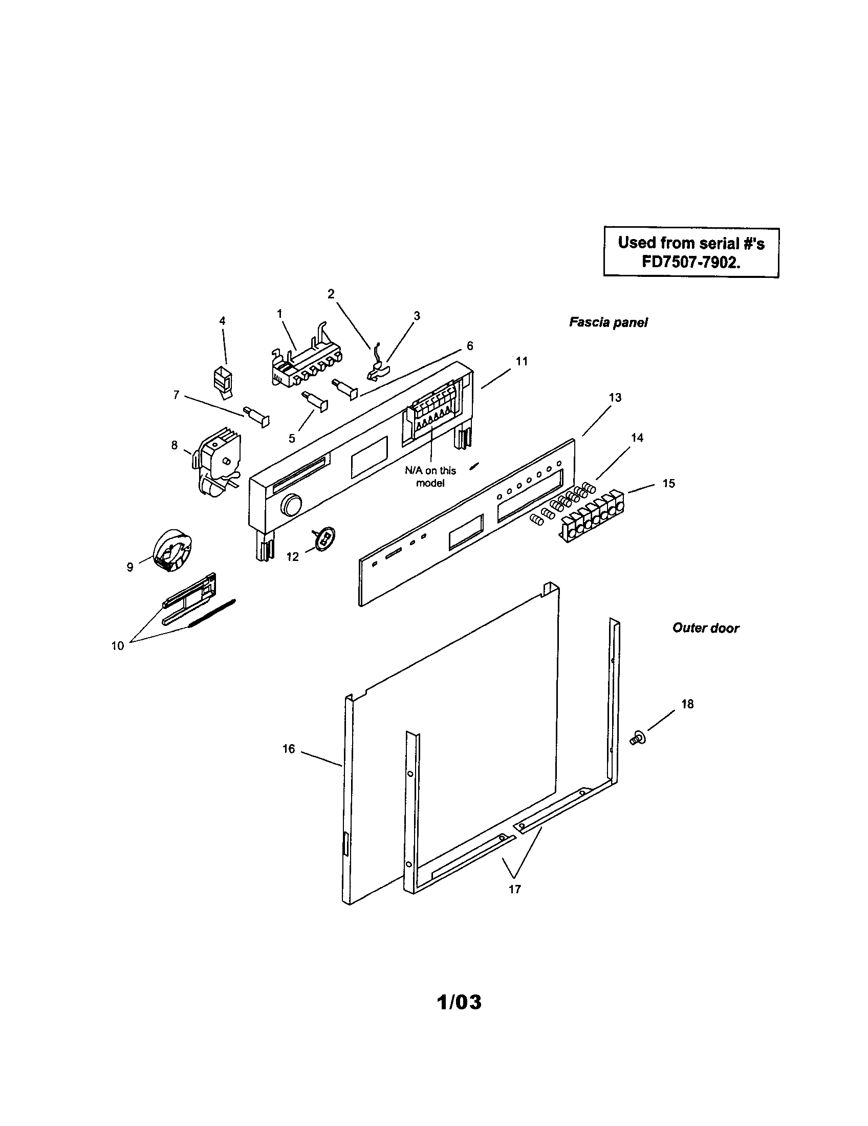 Fascia panel and outer door