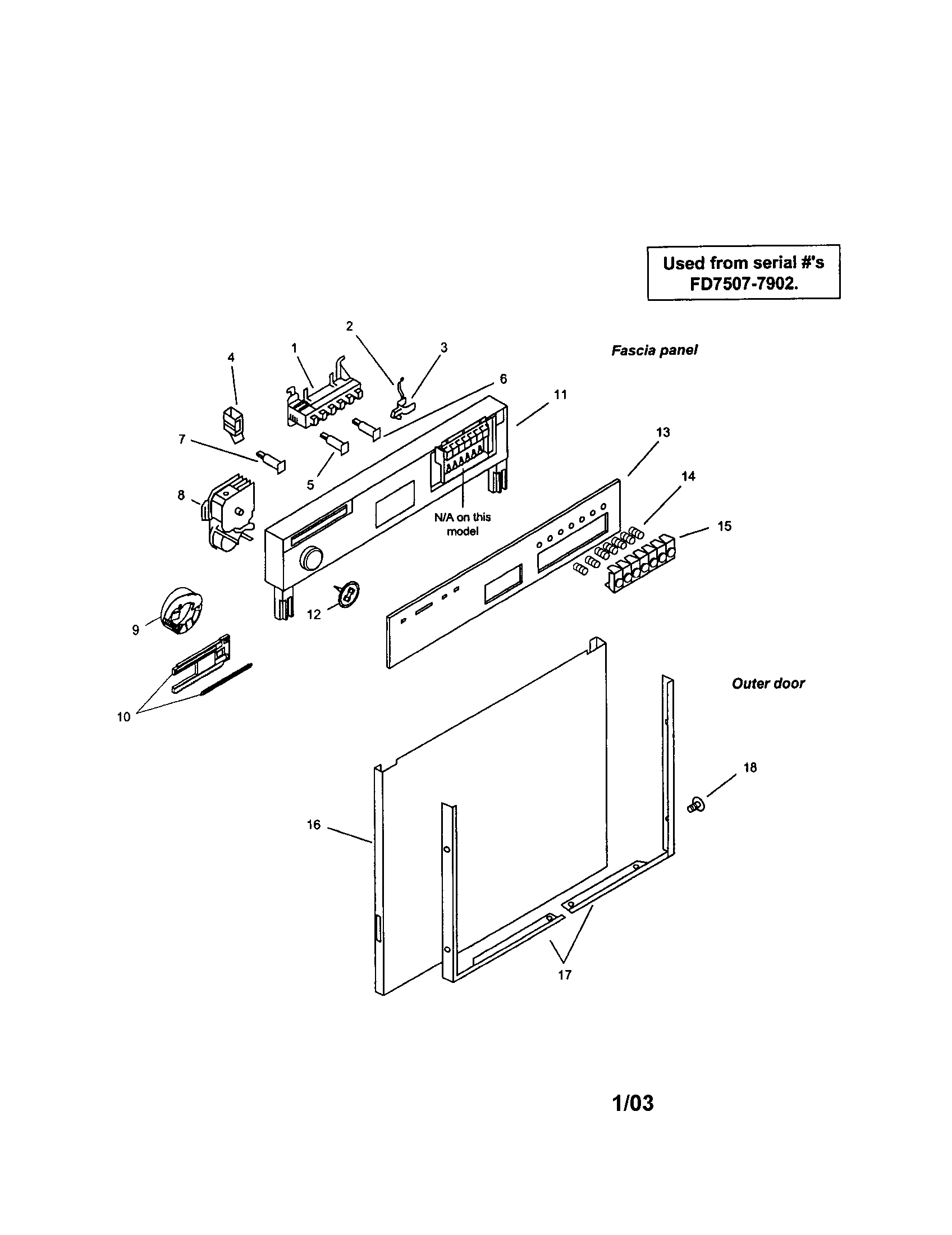 Fascia panel and outer door