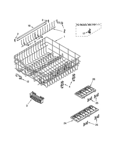 Upper rack and track
