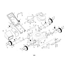Craftsman 917388061 engine/handle/housing/wheels/bag diagram
