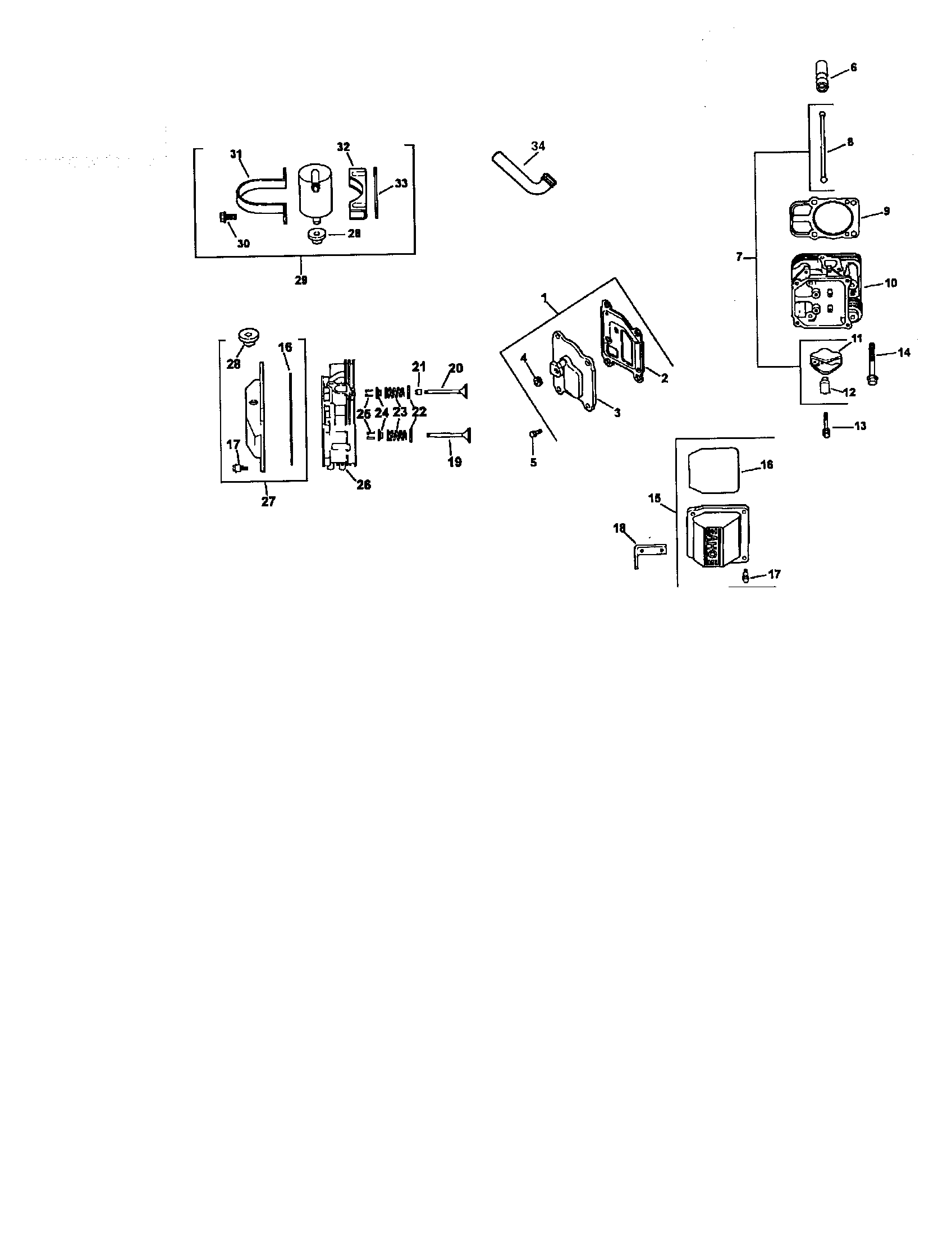 Cylinder head/valve/breather