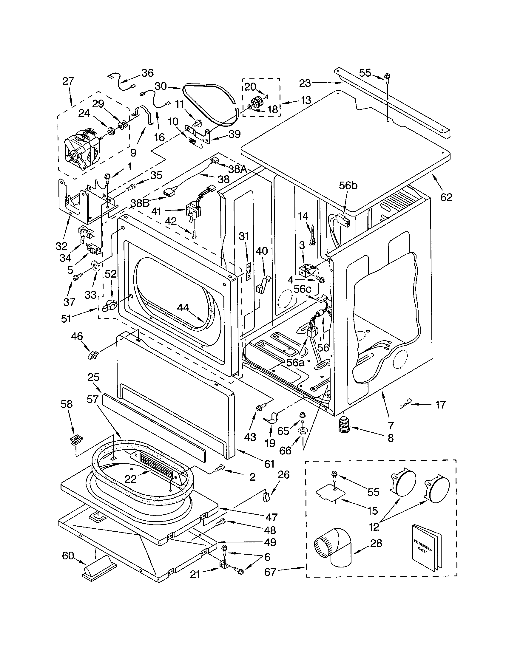 UPPER CABINET AND FRONT PANEL