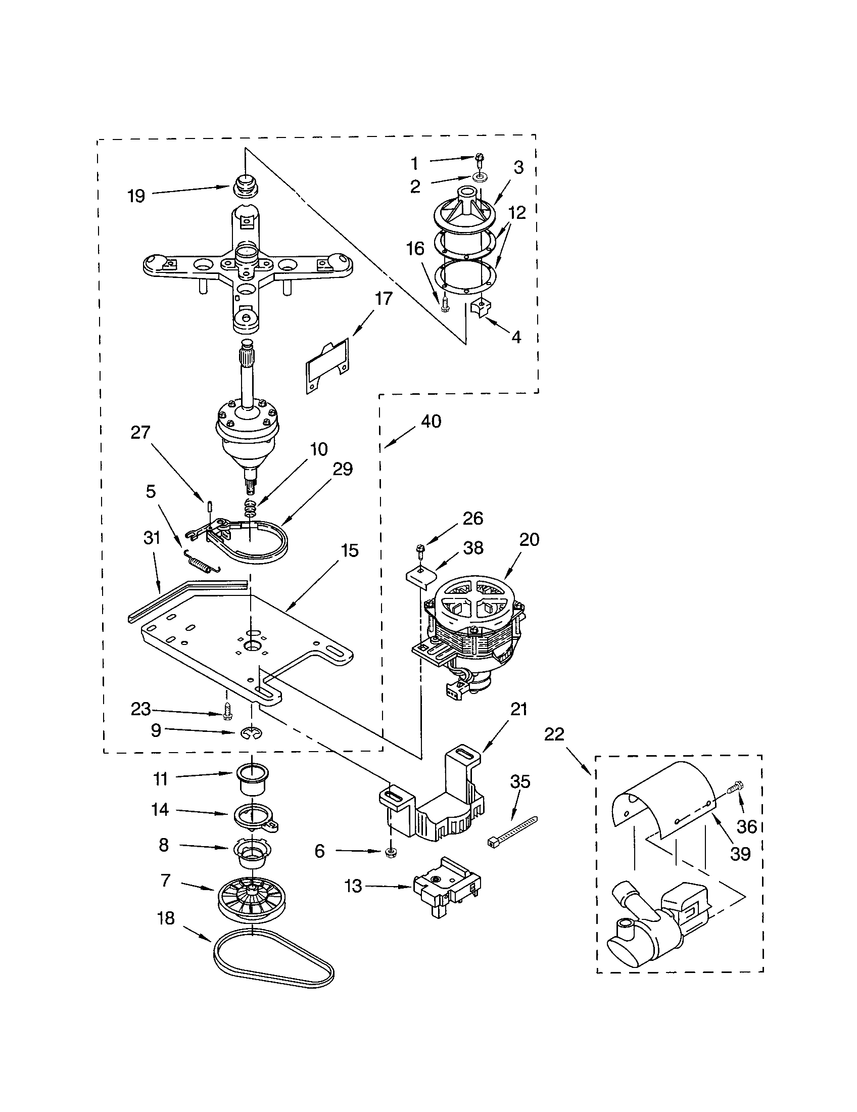 TRANSMISSION, MOTOR AND PUMP