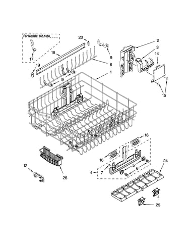 Upper rack and track