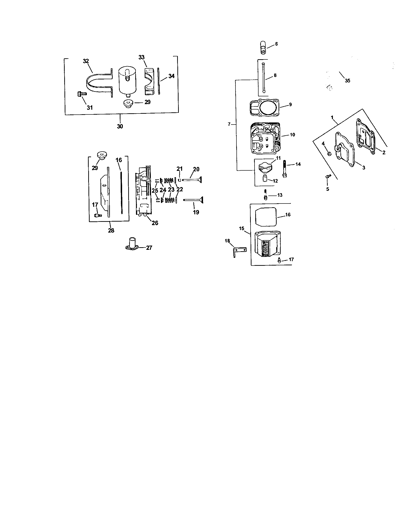 Cylinder head/valve/breather