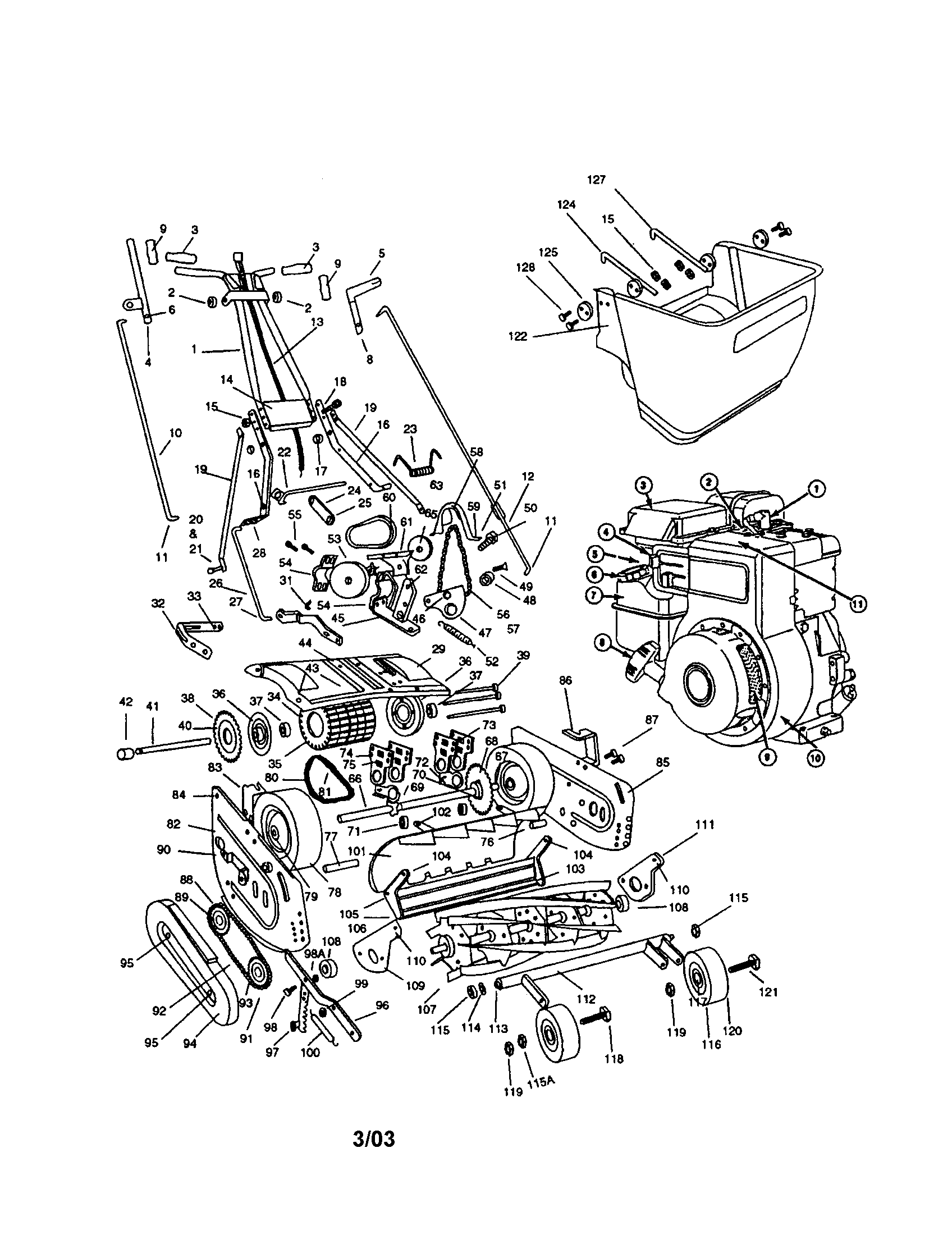 Front throw reel mower