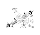 Craftsman 917379071 wheels/tires/gearcase/v-belt diagram