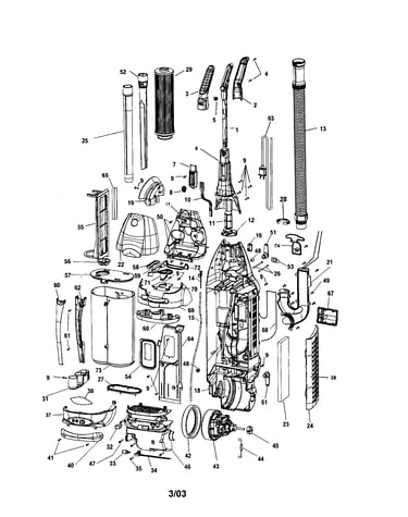 Handle/hose/motor cover