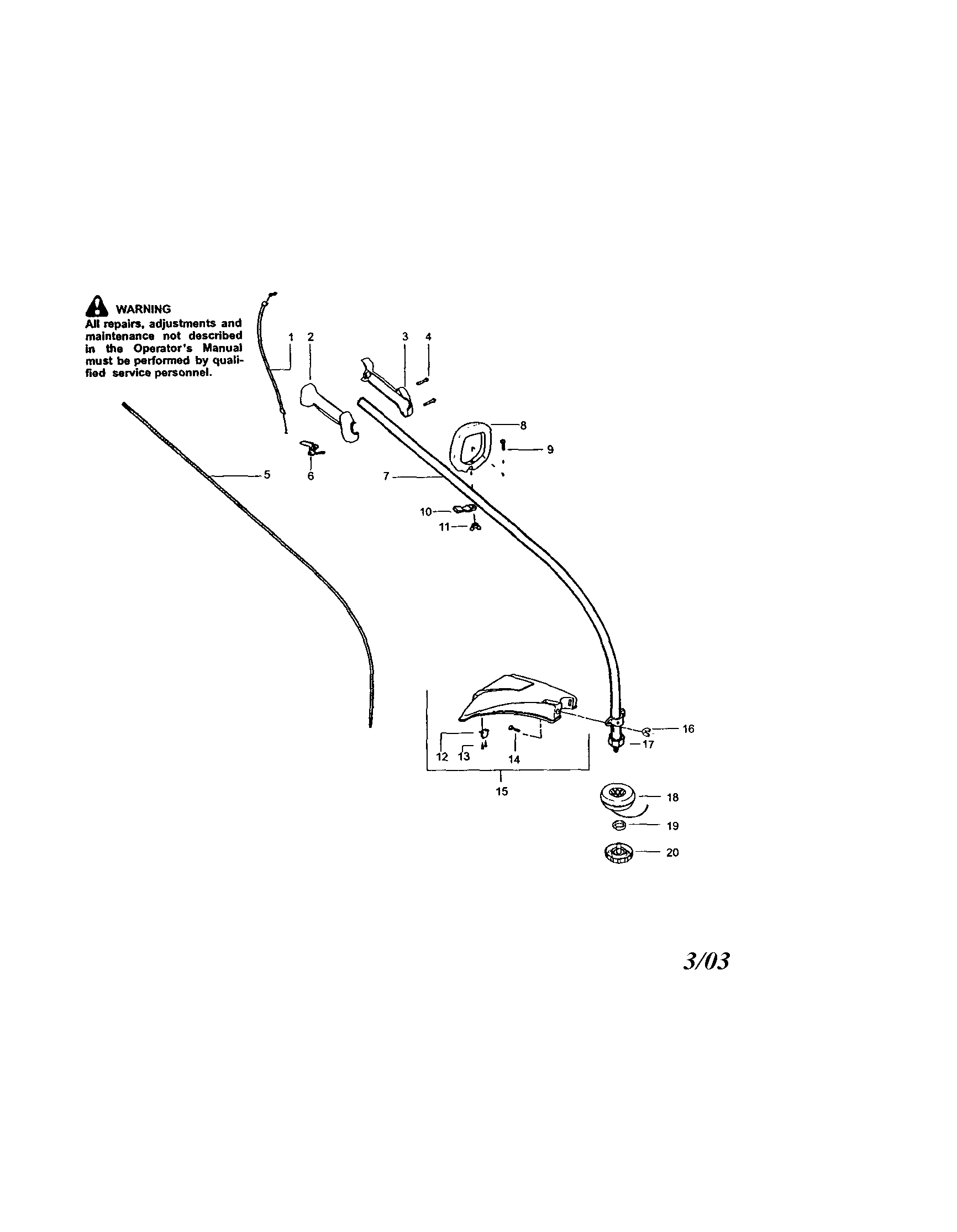 Driveshaft/handle/shield
