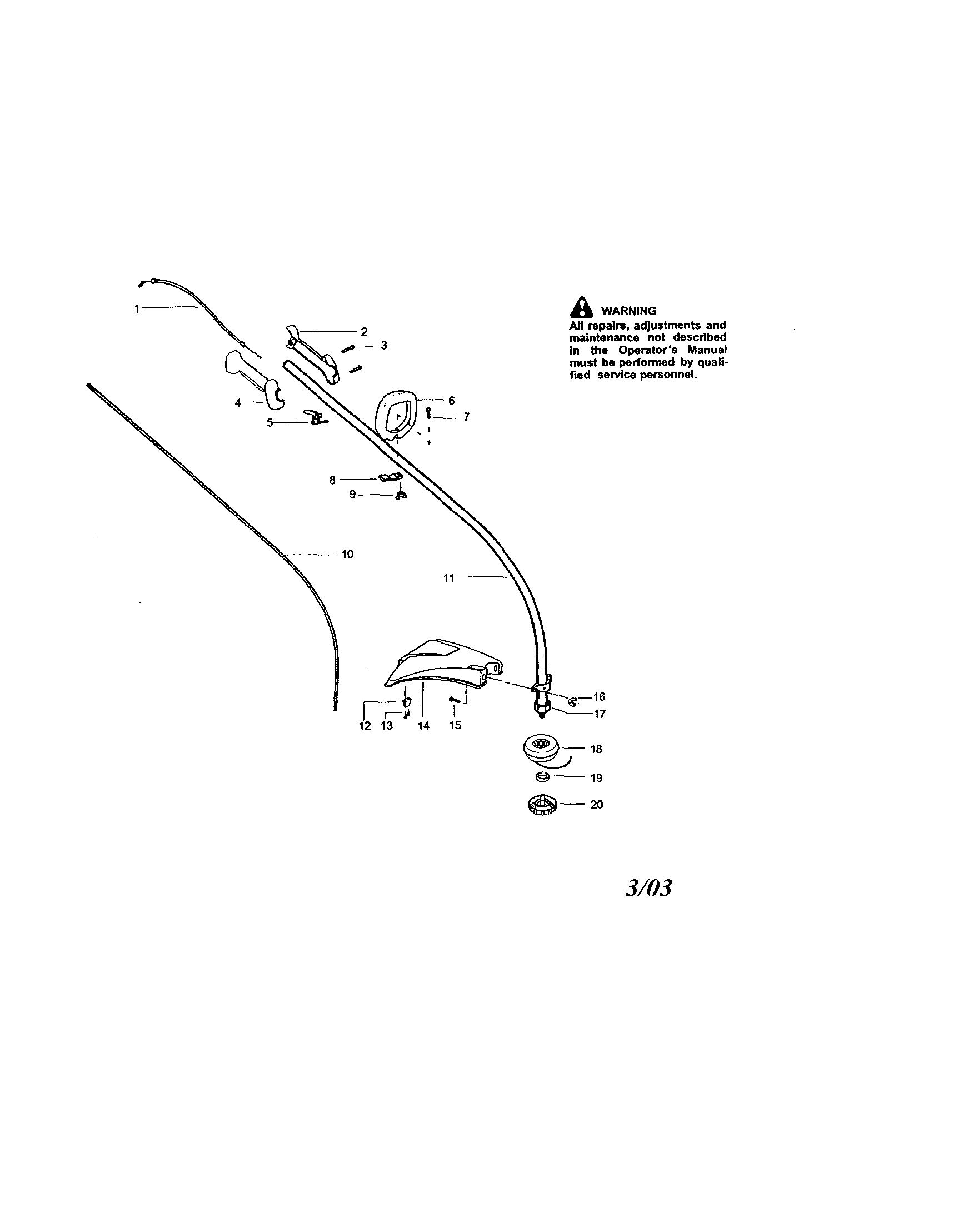 Driveshaft/handle/shield