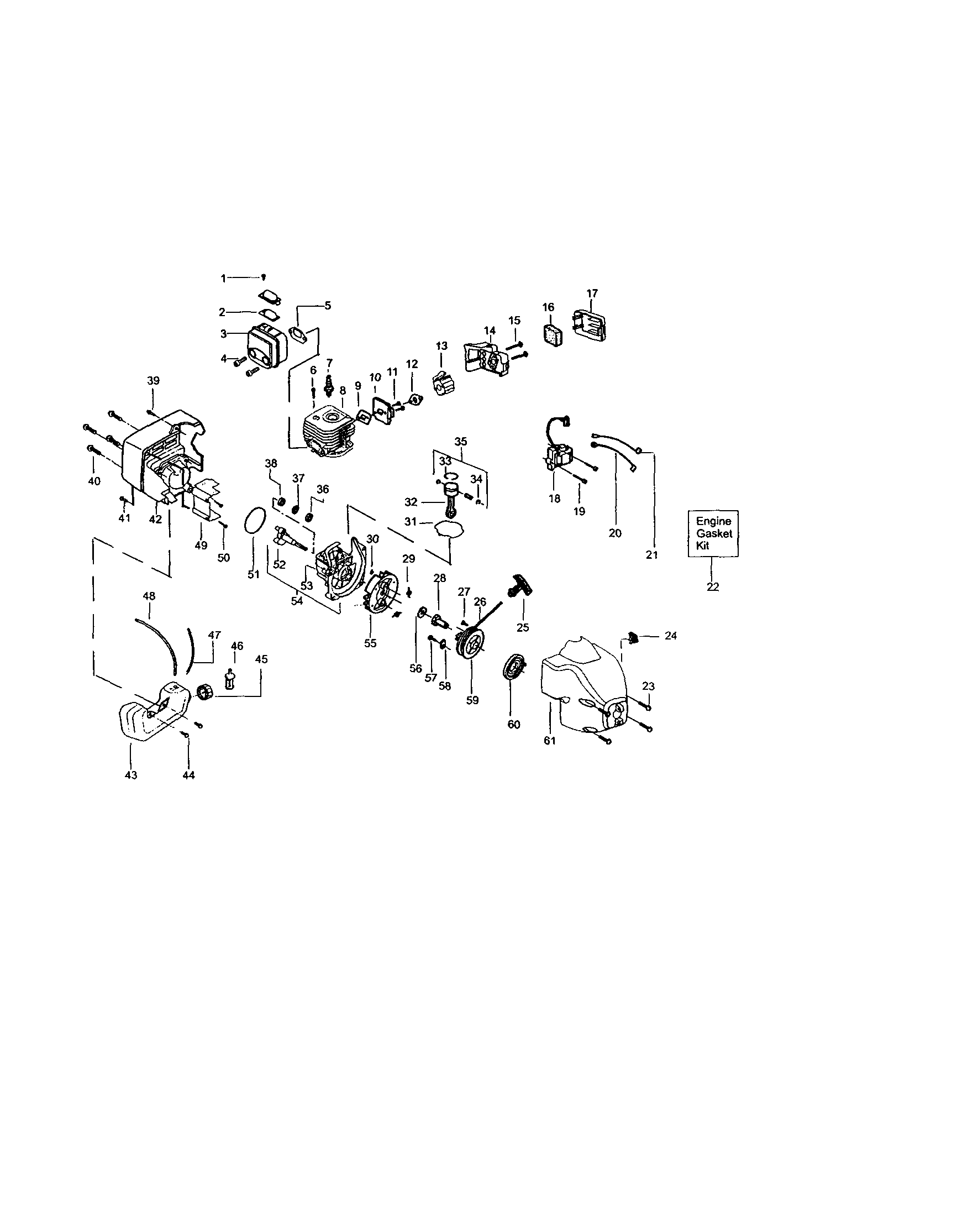 Crankcase/crankshaft/cylinder