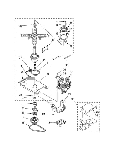 Transmission, motor and pump