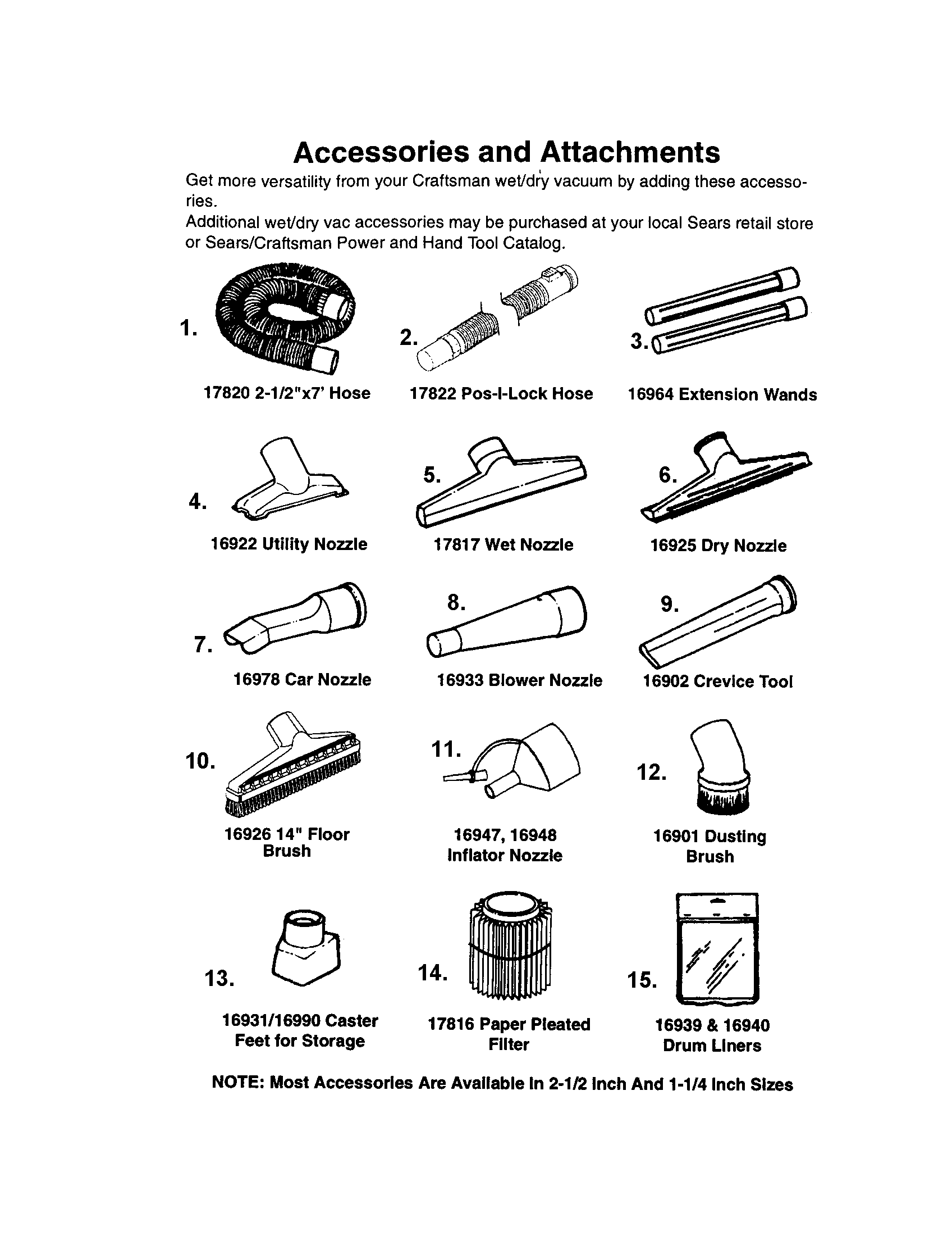 Accessories and attachments