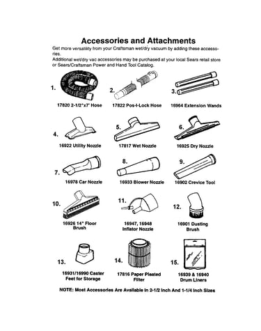 Accessories and attachments