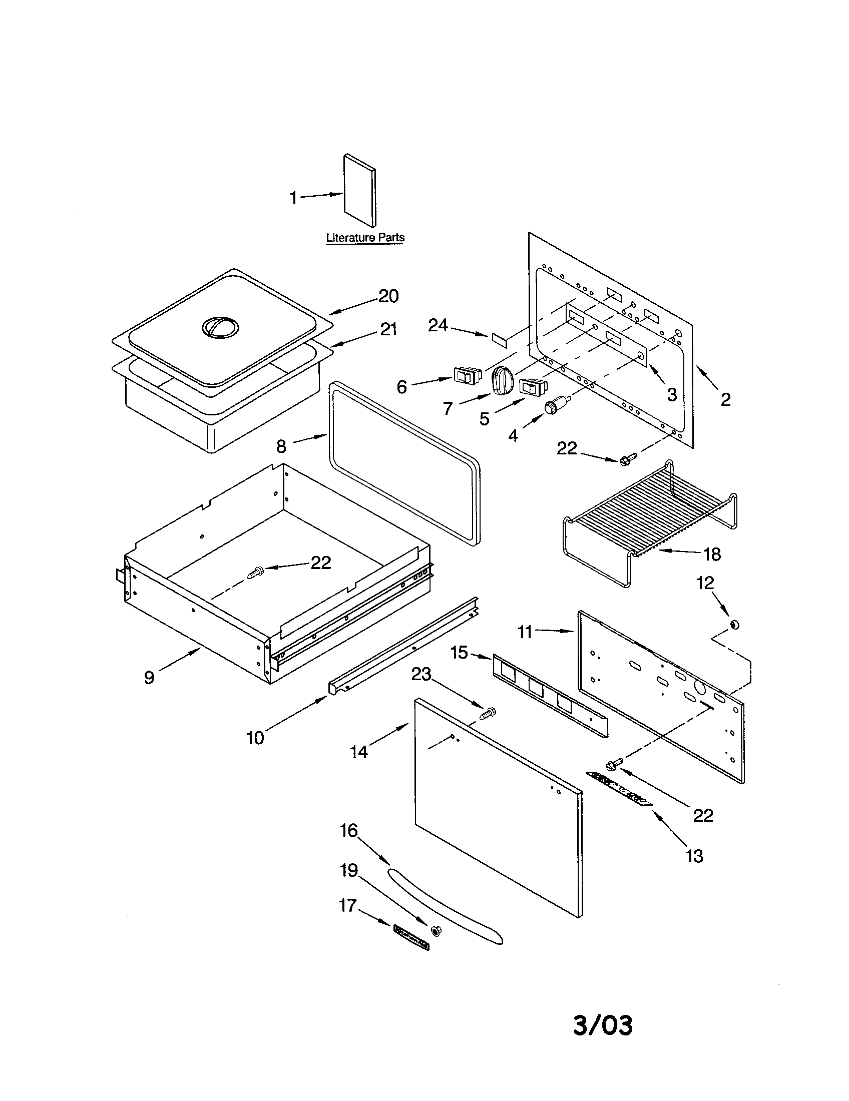 Control door and drawer
