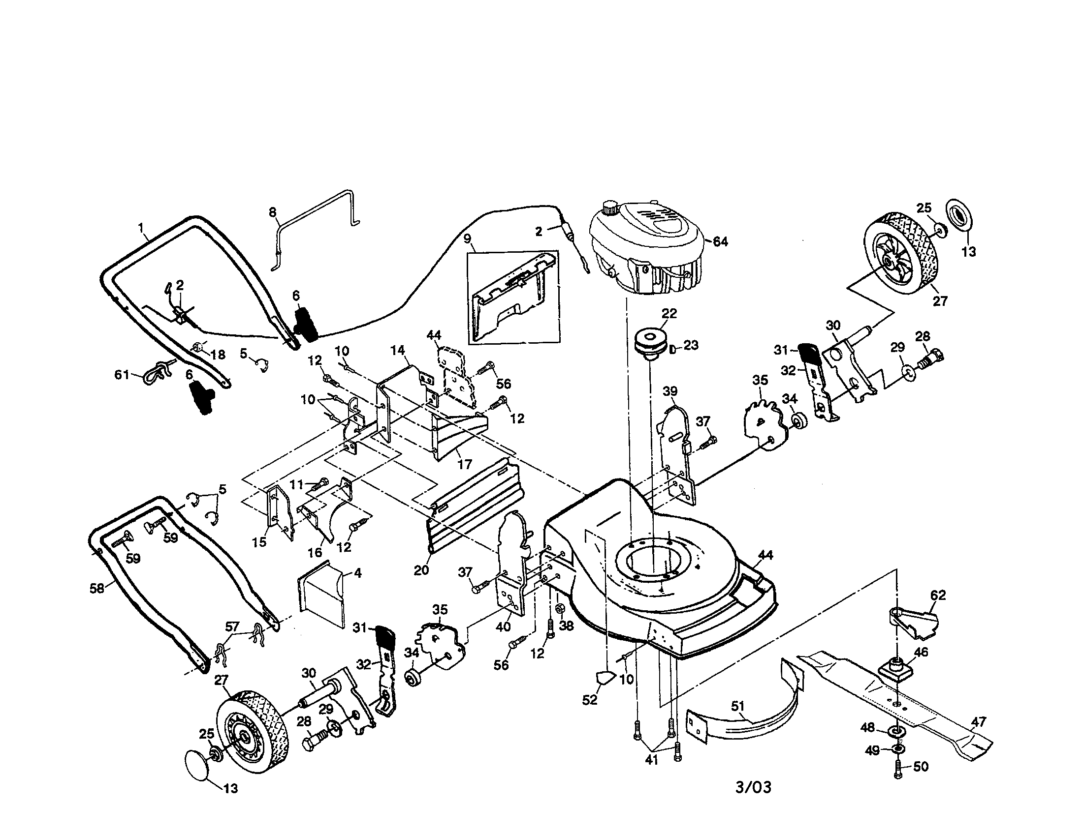 Engine/housing/handle
